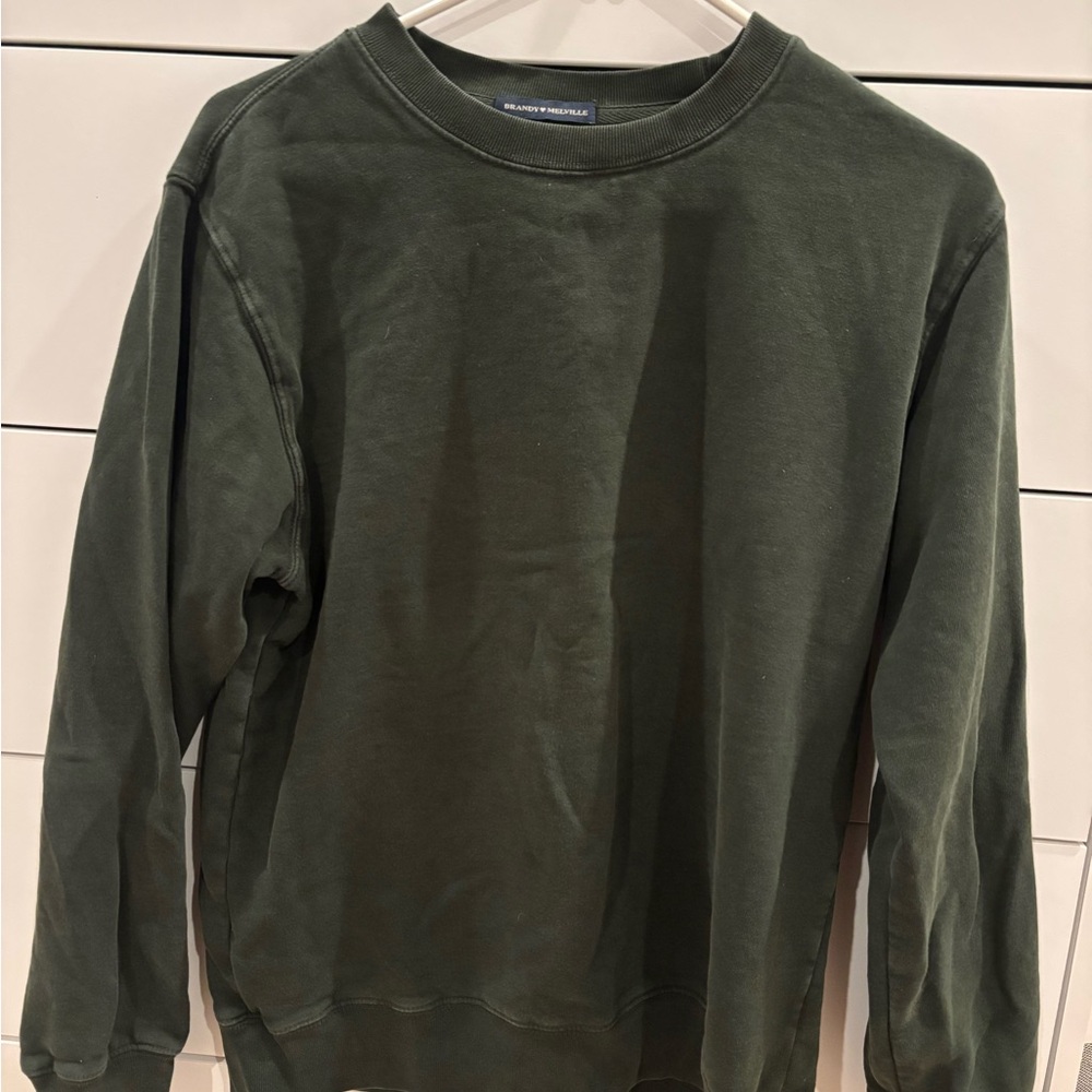 Brandy Melville Green Crewneck Sweater